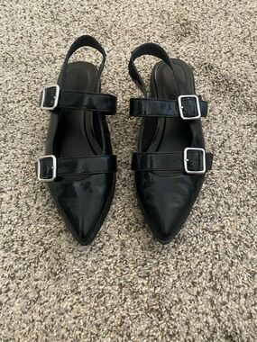 Old Navy Pointed Toe Buckle Slingback Flats